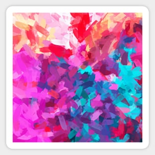 Rainbow Explosion Abstract Painting Sticker